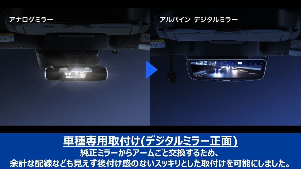 ハイエース/レジアスエース(200系 4・5型)専用12型デジタルミラーパッケージ ※リアカメラカバー付属